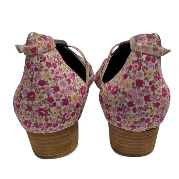 Jeffrey Campbell Kithira Micro Wedge Sandals Pink Floral Womens Size 8 - Picture 5 of 6